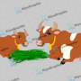 Cow Grass Animation Cartoon Character (Adobe Animate Vector)
