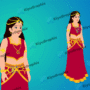 Rajkumari Red Dress Character (Adobe Animate Vector)