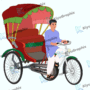 Indian 2 Type Rickshaw Cartoon Character with Animation (FLA Vector)