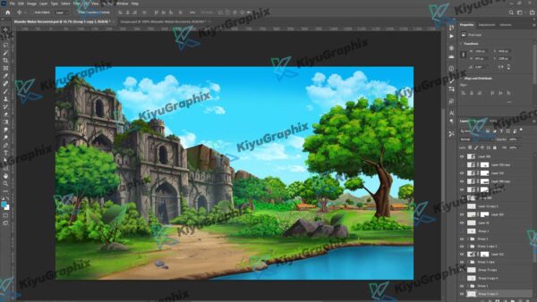 Khandar Fort Cartoon Background (PSD File) - KiyuGraphix