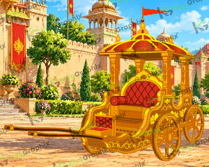 Indian Royal Rath Cartoon Character with Animation (FLA File)