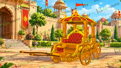 Indian Royal Rath Cartoon Character with Animation (FLA File)