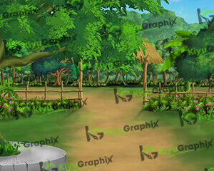 Gurukul Indoor Cartoon Background (PSD-File)