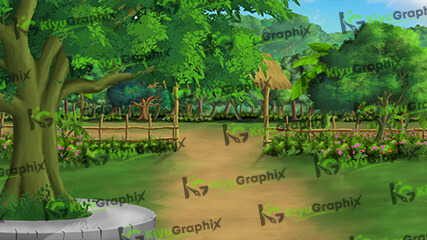Gurukul Indoor Cartoon Background (PSD-File)