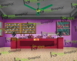 Jewellery Shop Cartoon Background (PSD File)