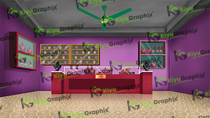 Jewellery Shop Cartoon Background (PSD File)