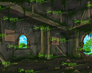 Khandar Interior Fort Cartoon Background (PSD File)