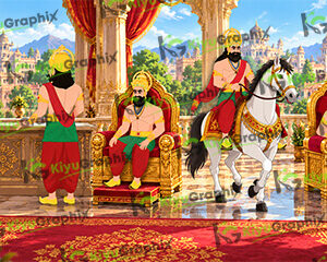 King Cartoon Character 5 Poses (FLA File)