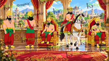King Cartoon Character 5 Poses (FLA File)
