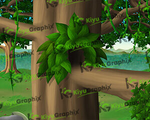 Bird tree cartoon new background (PSD File)