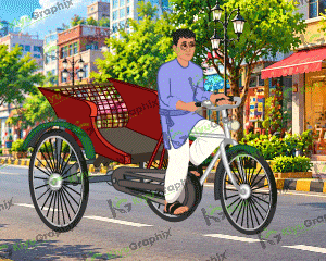 2 Type Indian Riksha Cartoon Character (FLA File)