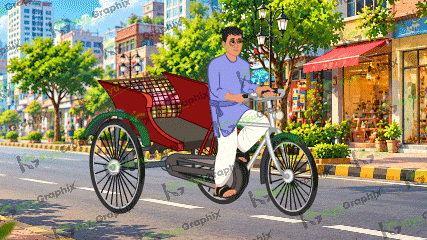 2 Type Indian Riksha Cartoon Character (FLA File)
