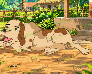 Sitting Dog Cartoon Character (FLA File)