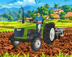 Tractor Cartoon Character with Animation (FLA File)