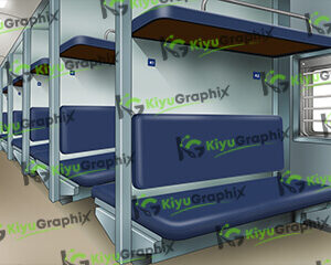 Train Interior Cartoon Background (PSD File)