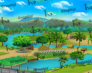 Village top view Background (PSD File)