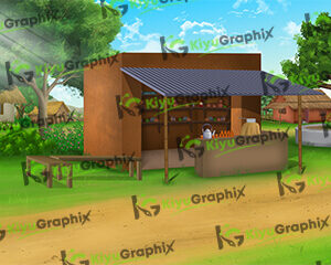 Chai ki Tapri Cartoon Background (PSD File)