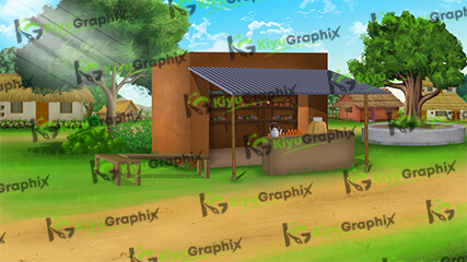 Chai ki Tapri Cartoon Background (PSD File)