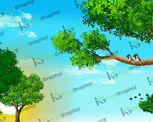 Flaying Bird and Morning View Scene (FLA)