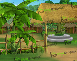 Gurukul Outdoor Cartoon Background (PSD File)