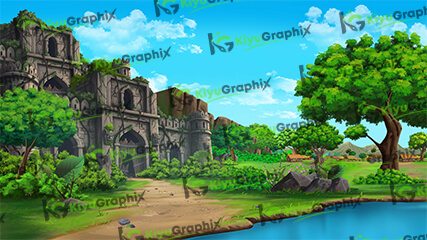 Khander Mahal Recovered Cartoon Background (PSD File)